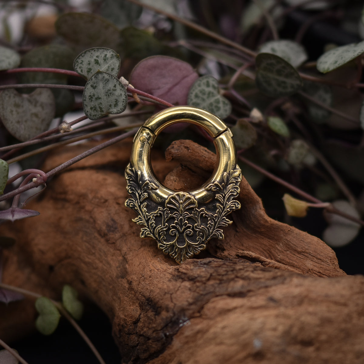 Golden Baroque Clicker Ear Weights