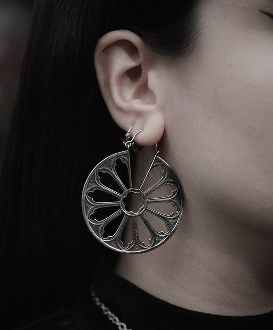 Silver Cathedral Window Earrings