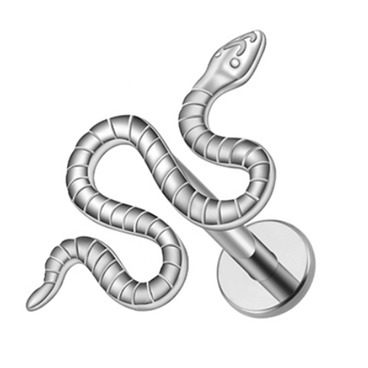 Silver Serpent Piercing Stud