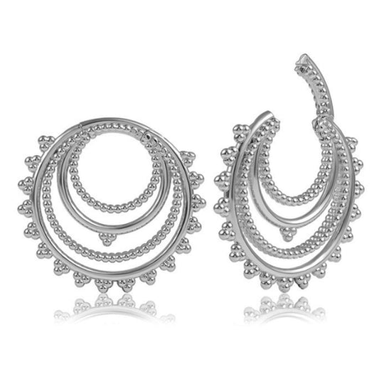 Silver Tribal Hoop Ear Weights