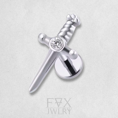 Goldener Dolch Piercing Stecker
