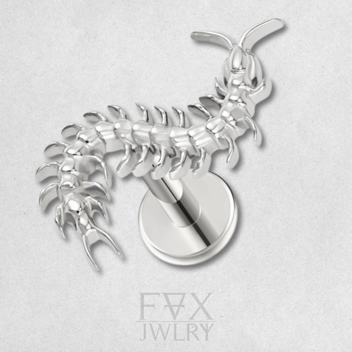 Silver Centipede Piercing Stud