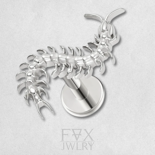 Silver Centipede Piercing Stud
