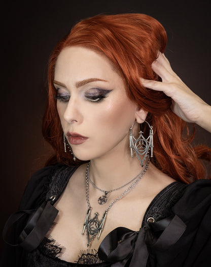 Silver Gothic Arch Earrings