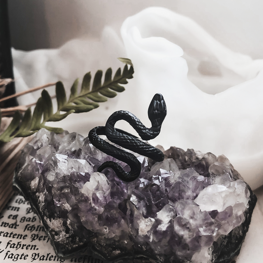 Black Serpent Snake Ring #R02 - Fux Jewellery