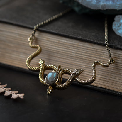Golden Labradorite Snake Necklace