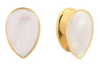 Golden Teardrop Plug Hangers #TH02-G - Fux Jewellery
