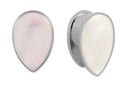 Silver Teardrop Plug Hangers #TH02-S - Fux Jewellery