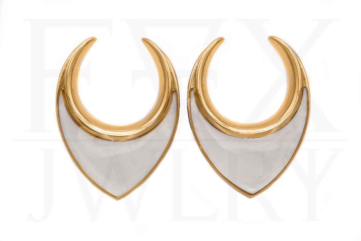 Golden Pearl Ear Hangers