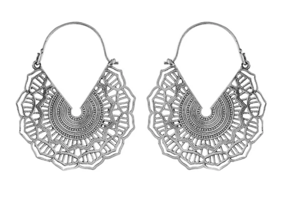 Silver Maya Hoops #BE35 - Fux Jewellery