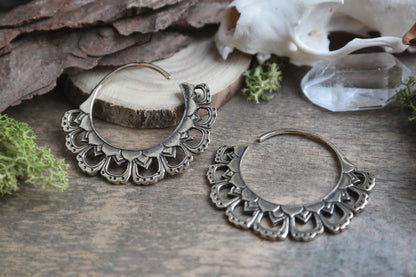 bronze Inca Plug Hoops #BE06 - Fux Jewellery