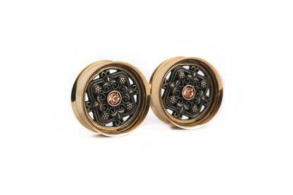 golden brass inlay Tunnel #781 - Fux Jewellery