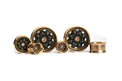 golden brass inlay Tunnel #781 - Fux Jewellery