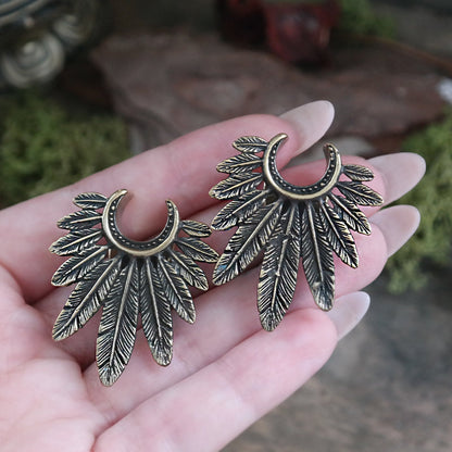 Bronze Feather Brass Hangers #BH05 - Fux Jewellery