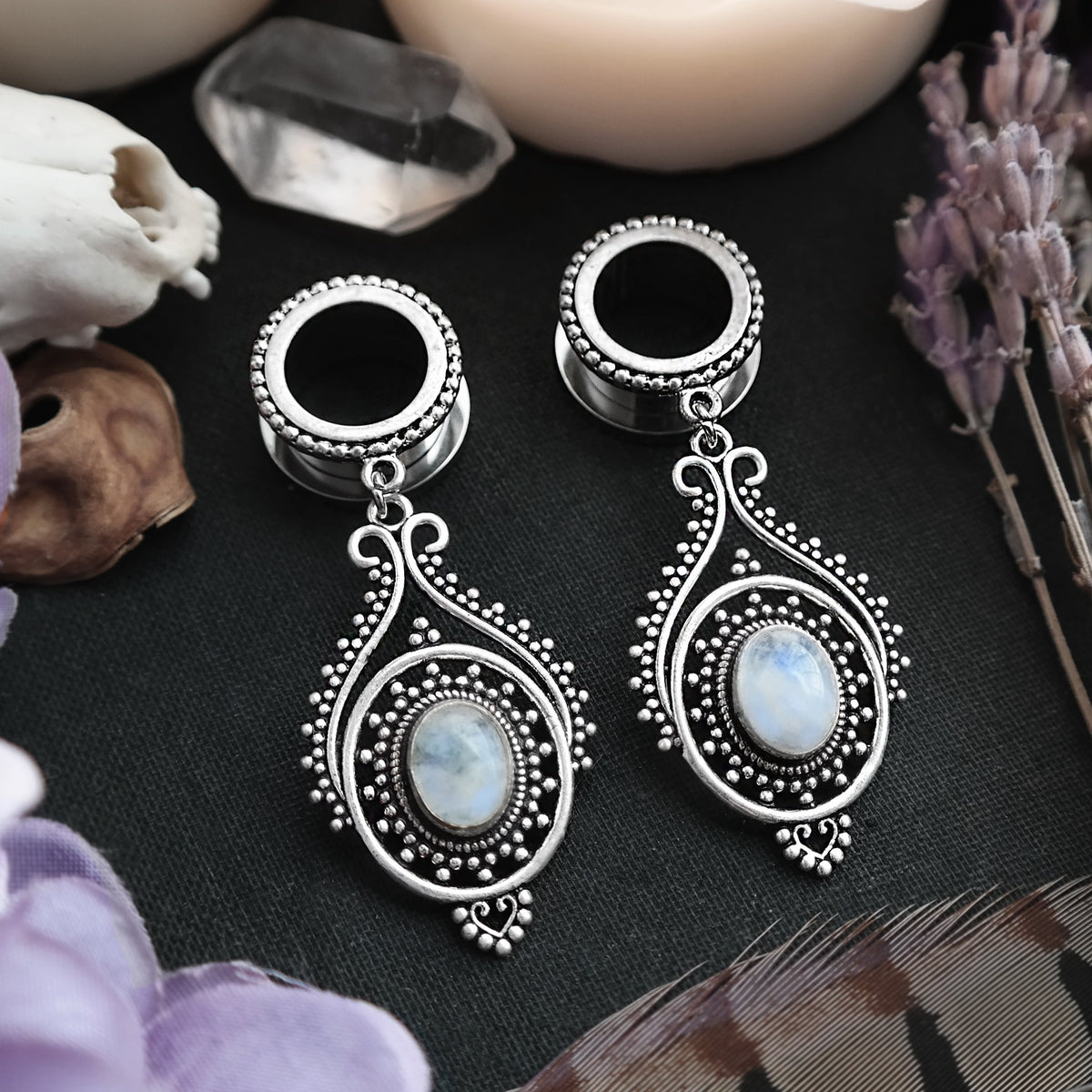 Silver Moonstone Tunnel #LT02 - Fux Jewellery