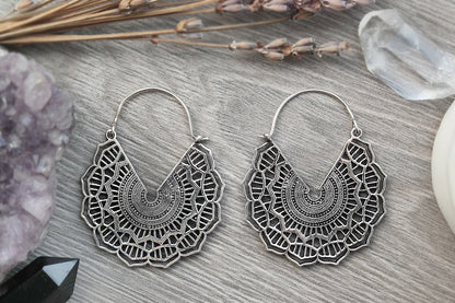 Silver Maya Hoops #BE35 - Fux Jewellery