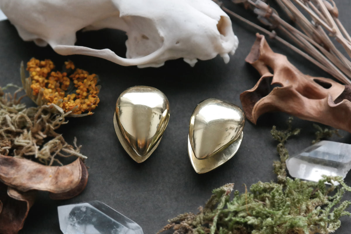 Golden Teardrop Hangers #BH10 - Fux Jewellery