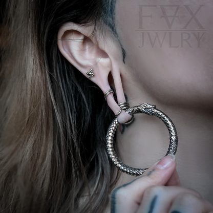 Silver Ouroboros Ear Weights