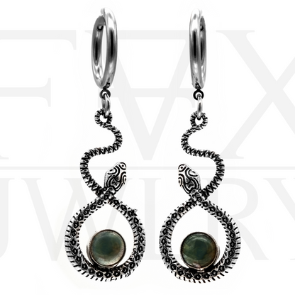 Labradorite Serpent Hoops