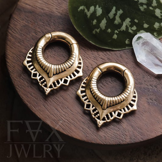 Golden Mandala Clicker Ear Weights