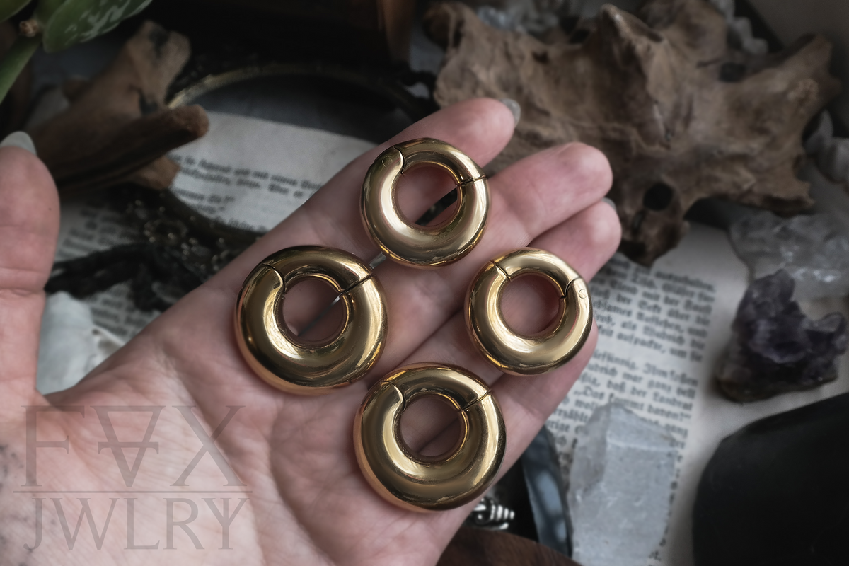 Goldene Basic Klicker Hoops