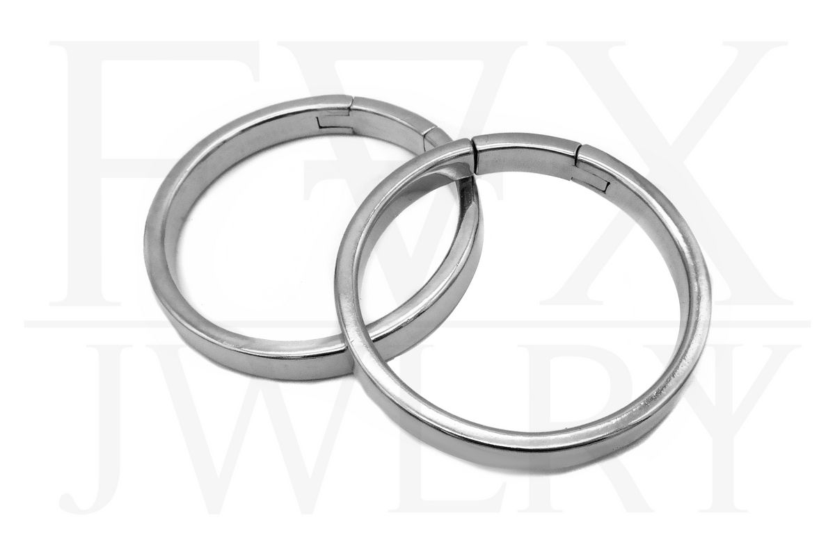 Silver Flat Clicker Hoops