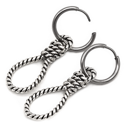 Silver Hangman's Noose Hoops