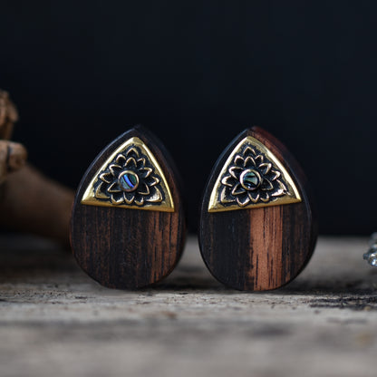 Abalone Holz Tropfen Plugs