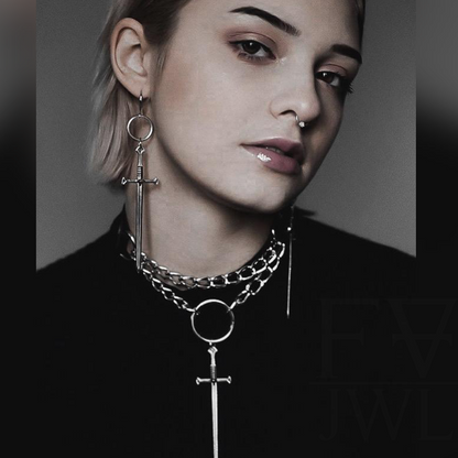 Silver Anduril Sword Earrings