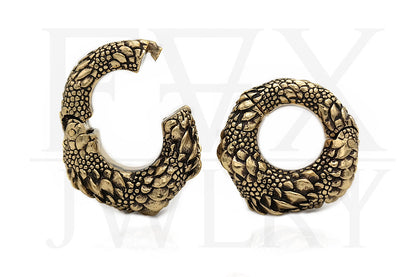 Golden Reptile Scale Ear Weights