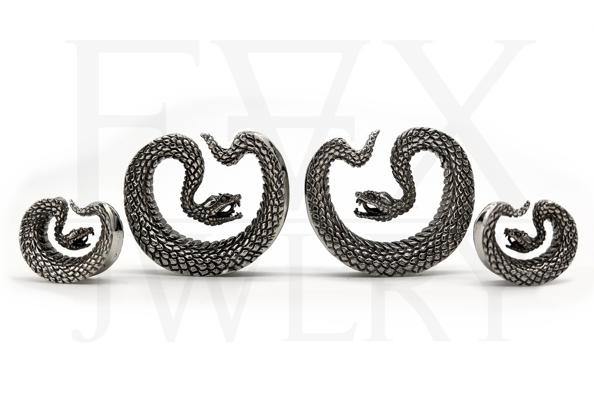 Silver Serpent Saddle Spreaders Fux Jewellery