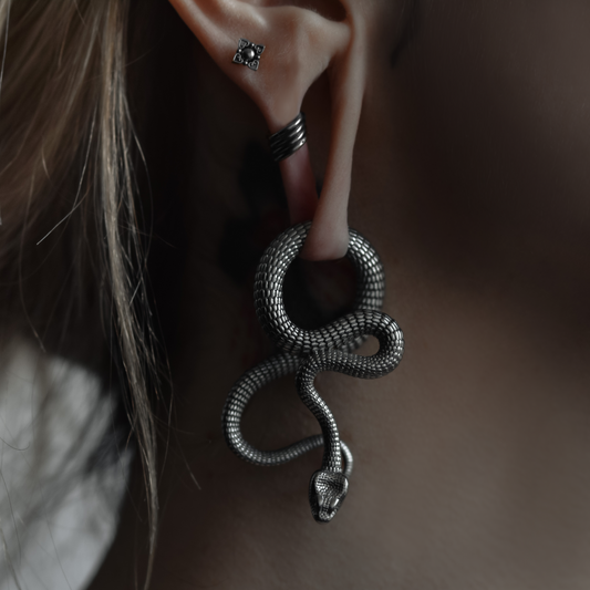 Silver Snake Ear Hangers