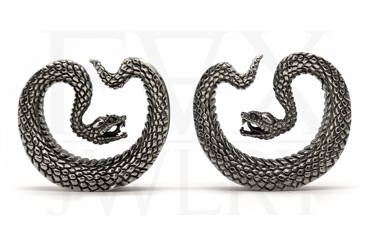 Silver Serpent Saddle Spreaders Fux Jewellery