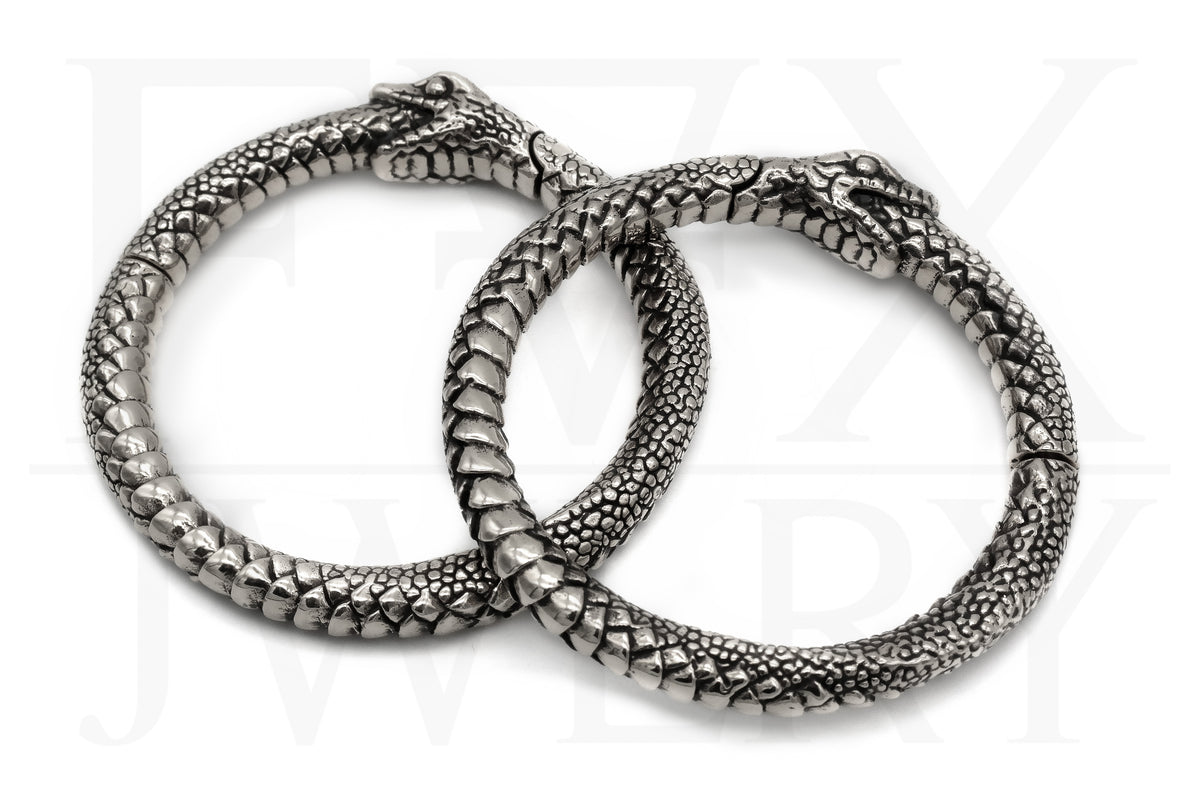 Silver Ouroboros Ear Weights