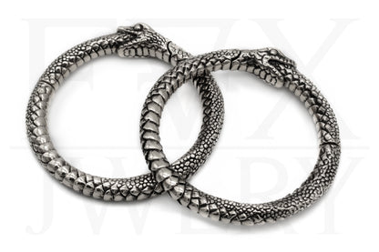 Silver Ouroboros Ear Weights