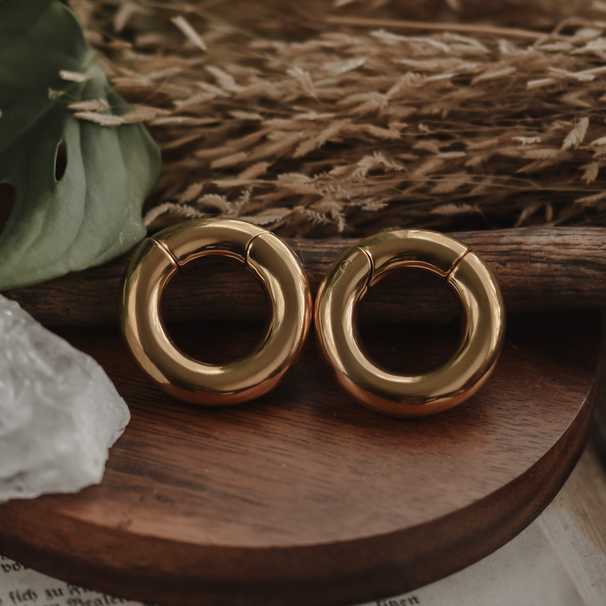 Golden Donut Ring Ear Weights