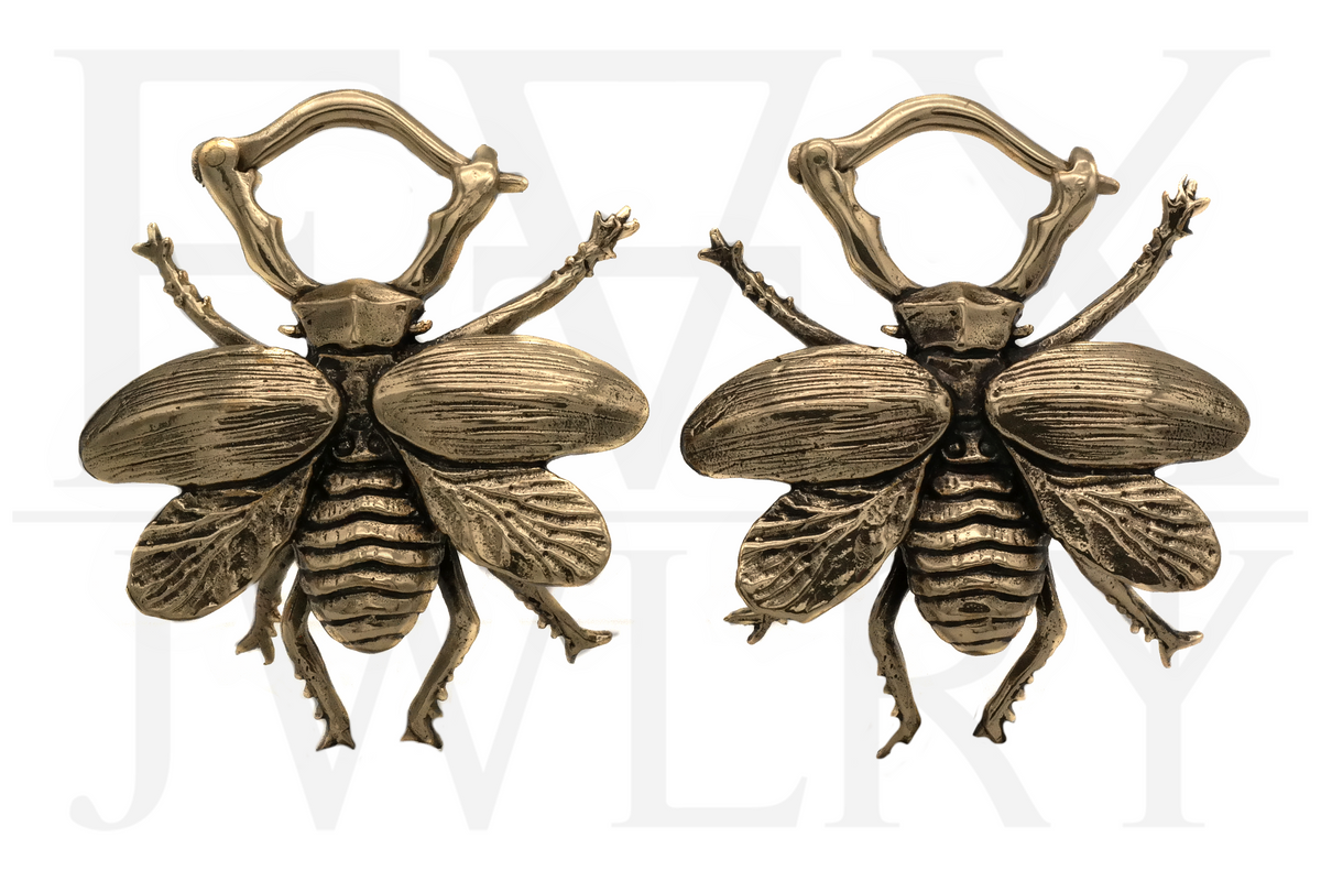 Brass Beetle Ear Hangers