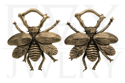 Brass Beetle Ear Hangers