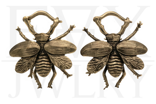 Brass Beetle Ear Hangers