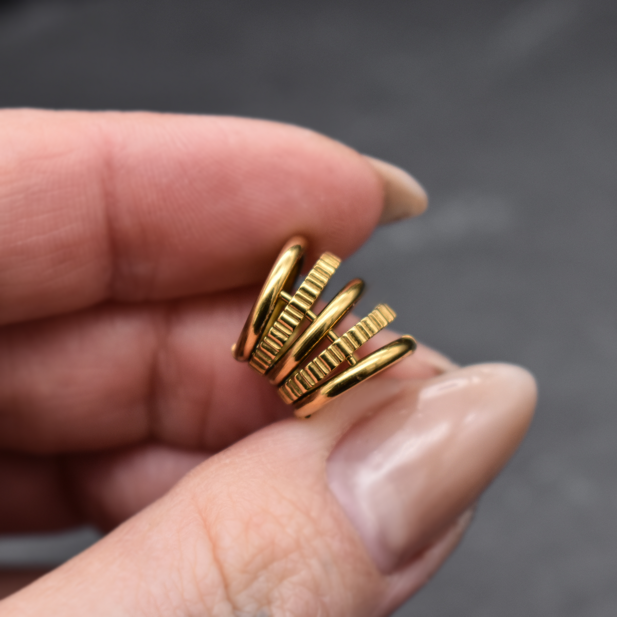Goldener Multi Ring Cuff