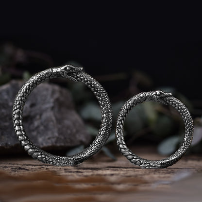 Silver Ouroboros Ear Weights