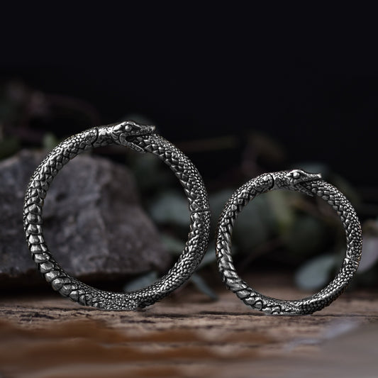 Silver Ouroboros Ear Weights