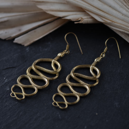 Golden Serpent Earrings