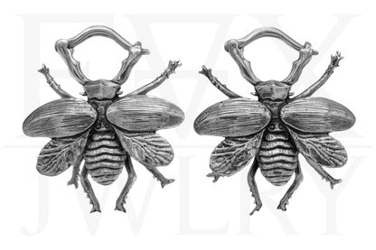 White Brass Beetle Ear Hangers