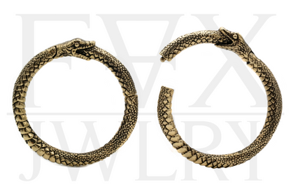 Goldene Ouroboros Ohrgewichte