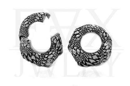 Silberne Reptilien Ohrgewichte