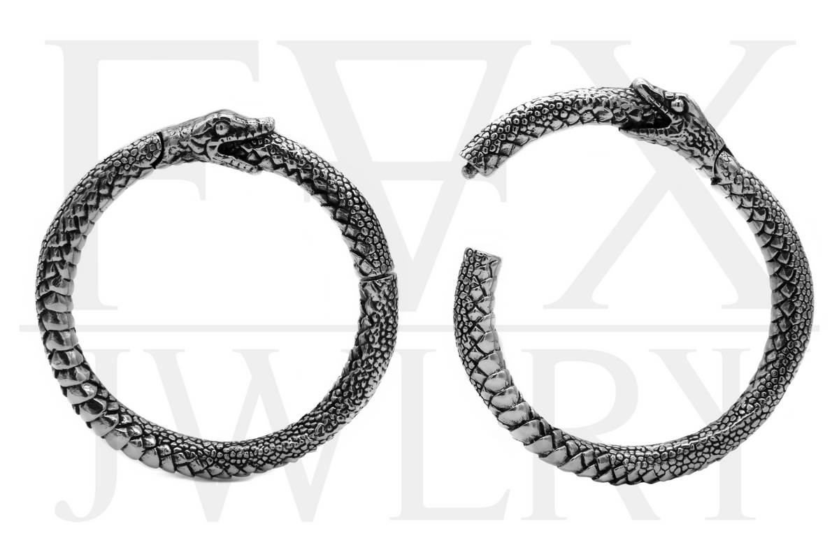 Silver Ouroboros Ear Weights