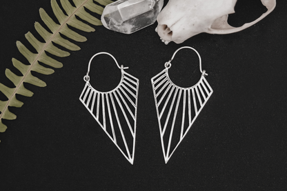 Silver Triangle Hoops