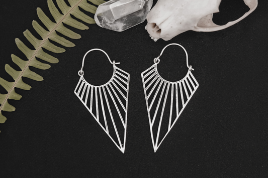 Silver Triangle Hoops