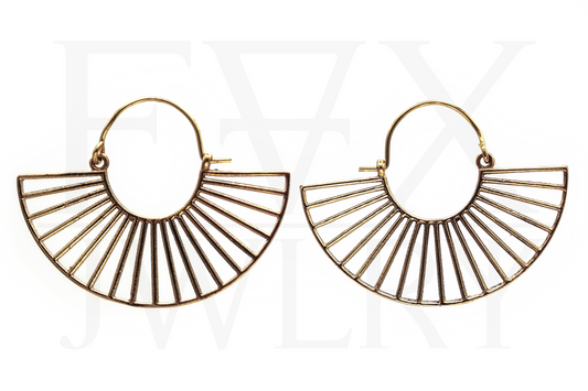 Golden Solar Ray Hoops